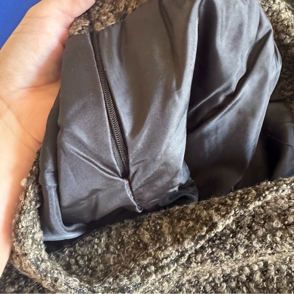 L'asiea Chocolate Brown Neutral Textured A line Business Wear Skirt Size 10 Wool - Picture 6 of 6